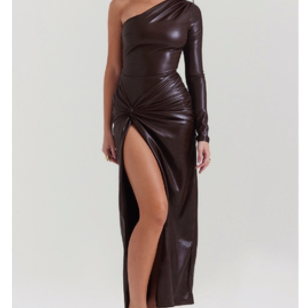 Cocoa vegan leather dress from house of cb